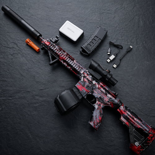 Gel Blazer™ M416 Automatic Rifle – High-Speed Electric Toy Gun with Dual Magazines & Full Sized Supressor