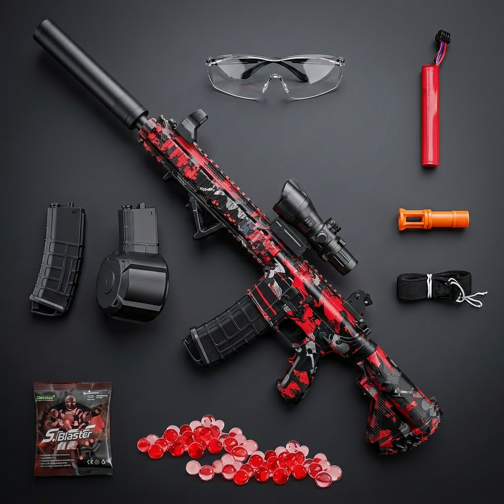 Gel Blazer™ M416 Automatic Rifle – High-Speed Electric Toy Gun with Dual Magazines & Full Sized Supressor
